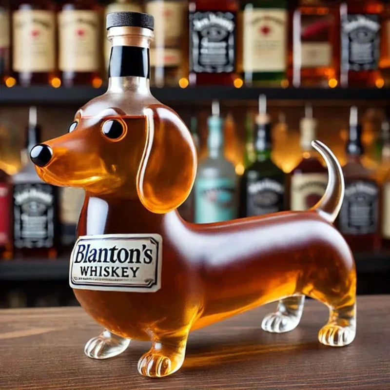 Dachshund Glass Whiskey Bottle - no liquid included