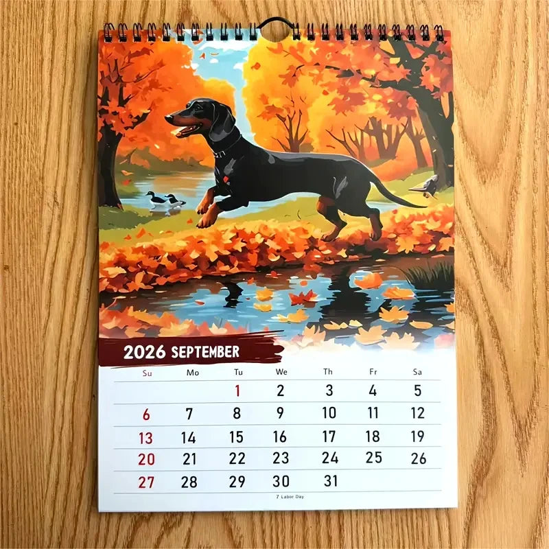 2026 Calendar Dachshund Hangable Wall