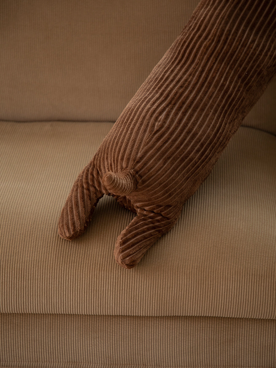 Large Brown Corduroy Dachshund Body Pillow