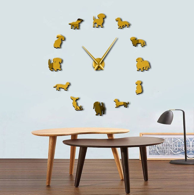 DOG STYLE FRAMELESS WALL CLOCK
