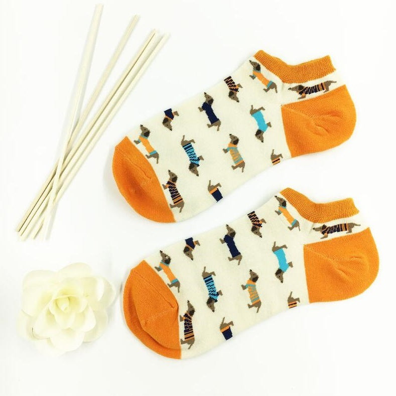 Doxie Dob 10pcs cotton socks dog print
