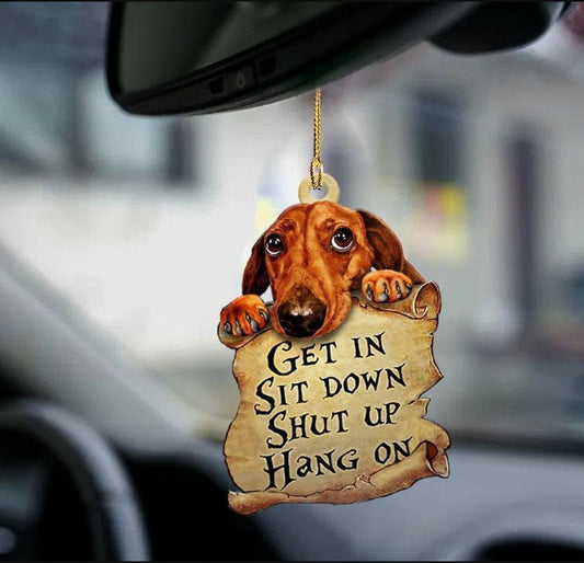Car Pendant Sleeping Dachshund Angel Hanging Ornament