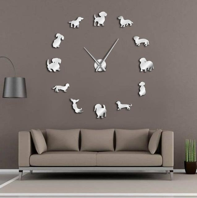 DOG STYLE FRAMELESS WALL CLOCK
