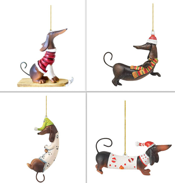 Acrylic Dachshund Christmas Tree Decoration