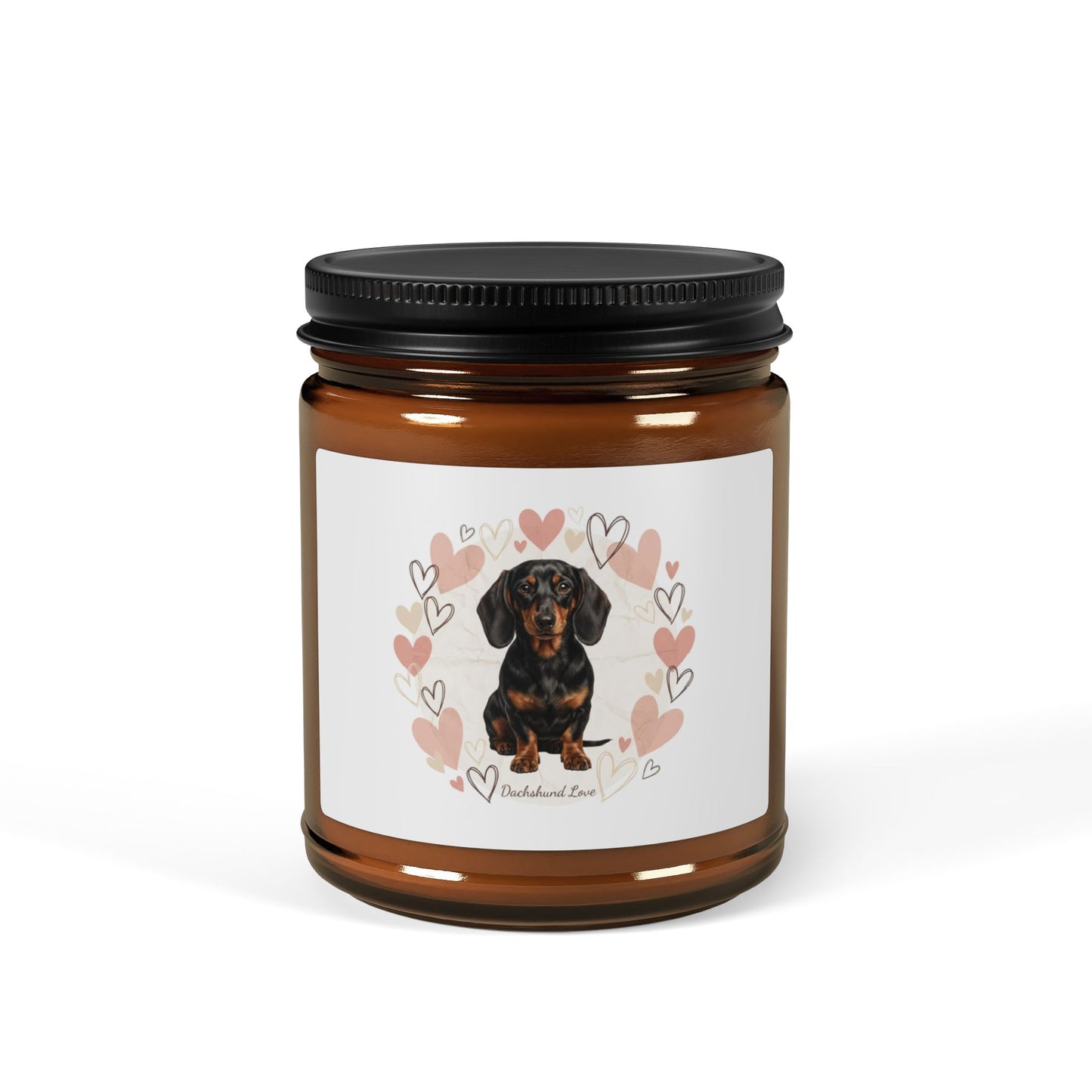 Dachshund Love Soy Candle — Amber Jar Scented Candle (Multiple Sizes)