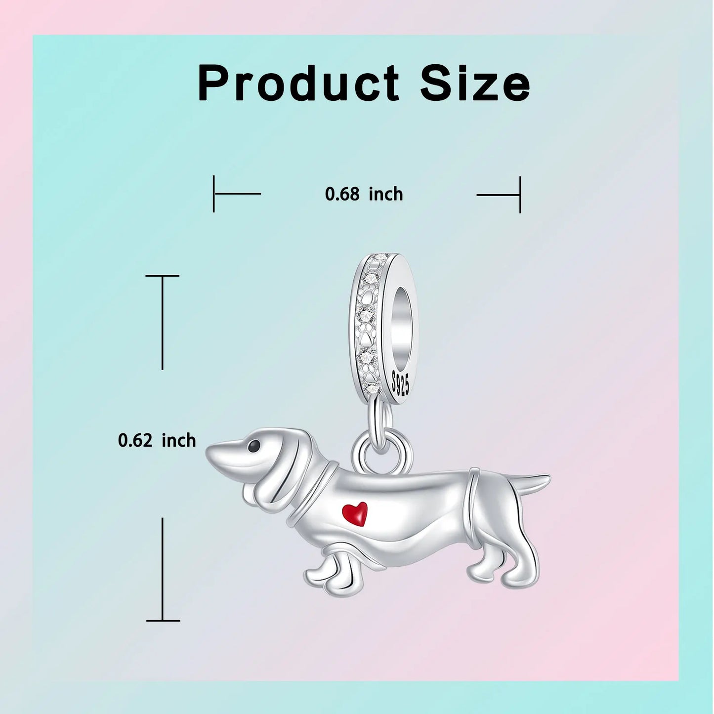 925 Sterling Silver Dachshund Charm