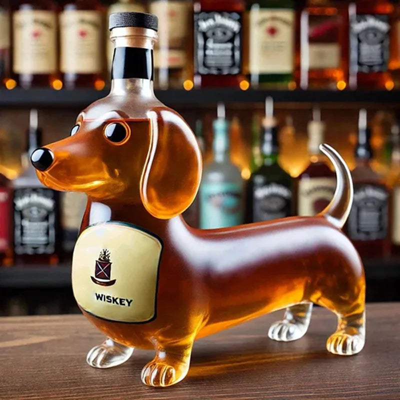 Dachshund Glass Whiskey Bottle - no liquid included