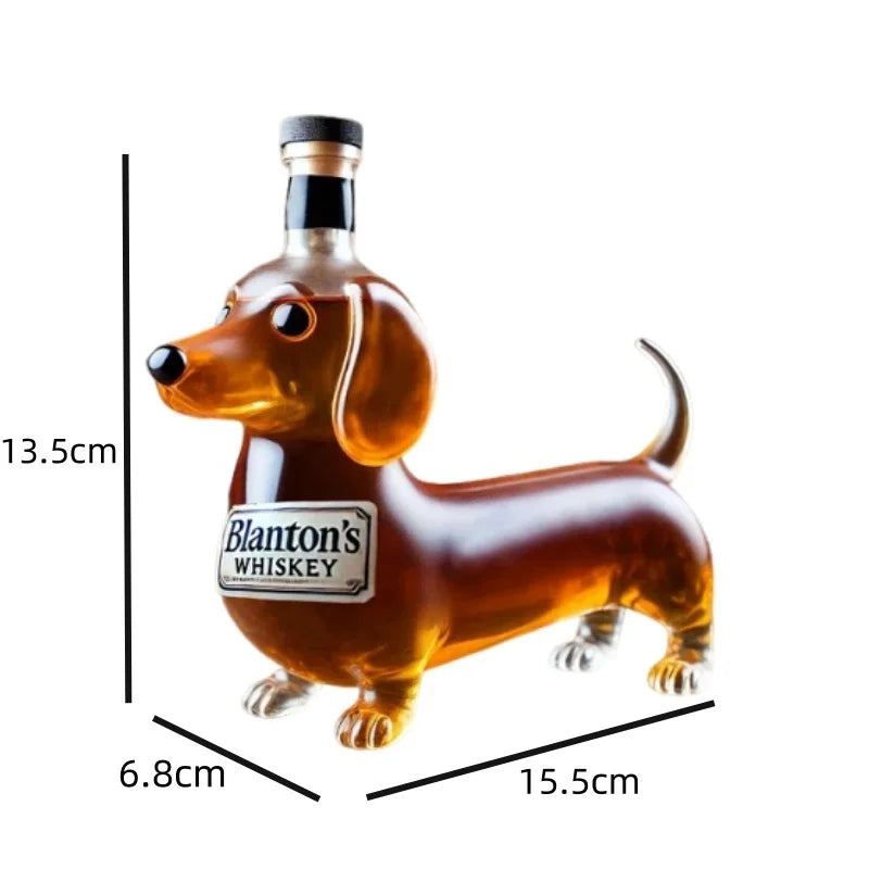 Dachshund Glass Whiskey Bottle - no liquid included