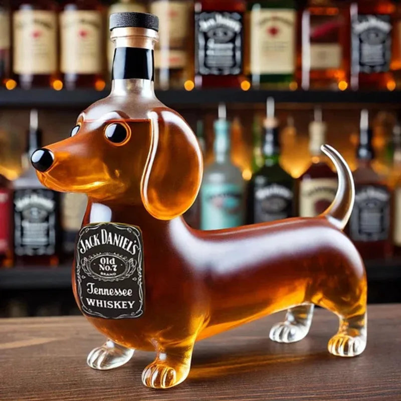 Dachshund Glass Whiskey Bottle - no liquid included