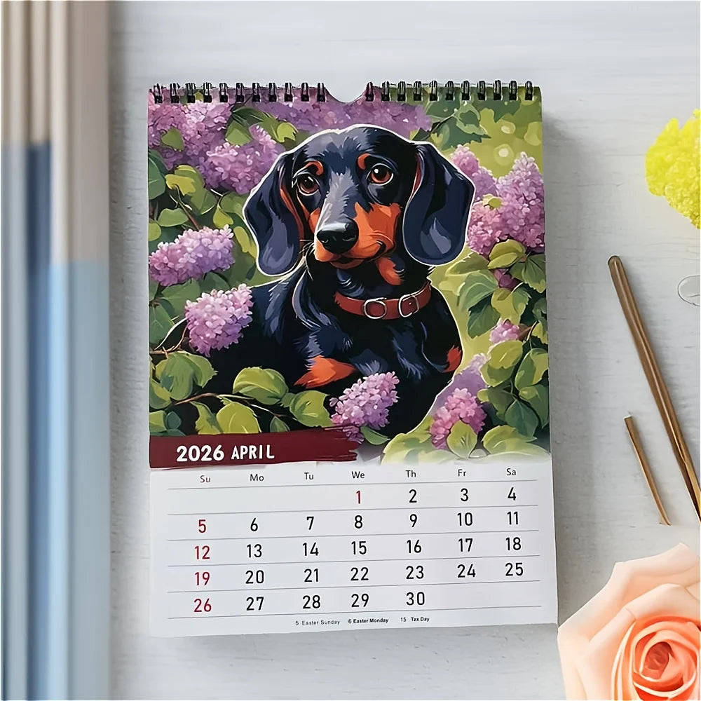 2026 Calendar Dachshund Hangable Wall