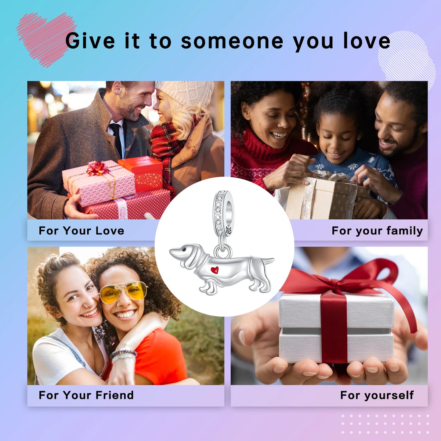 925 Sterling Silver Dachshund Charm