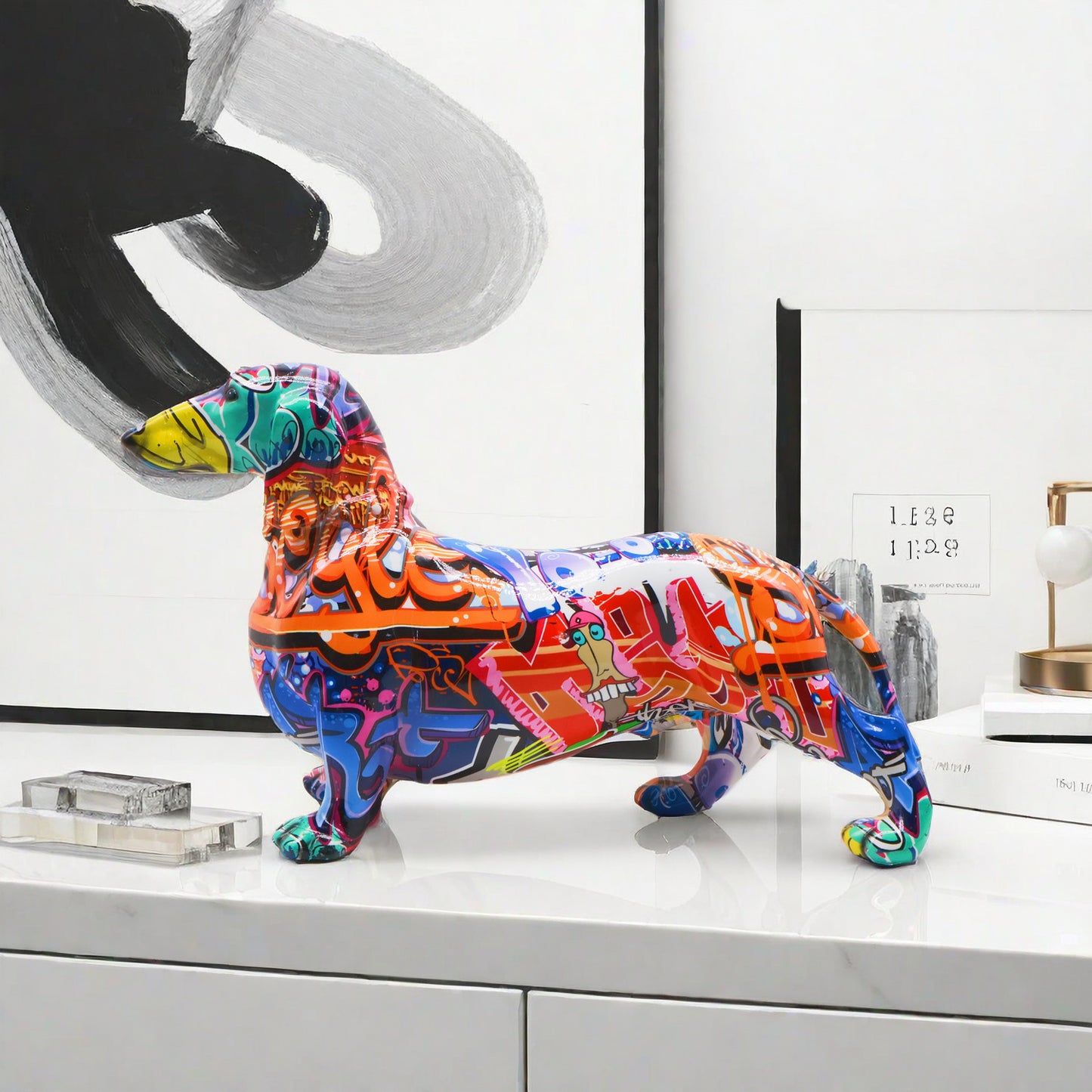Dachshund Dog Graffiti Art Decoration